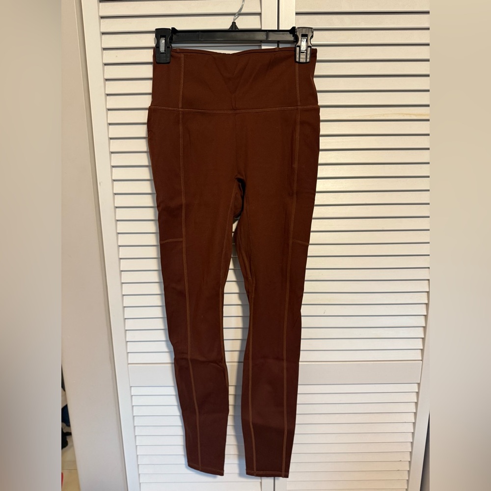 Fabletics Brown High-Waisted Pants with Pockets